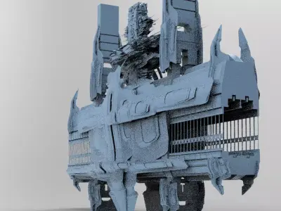 Sci fi Ship rail base 3D model