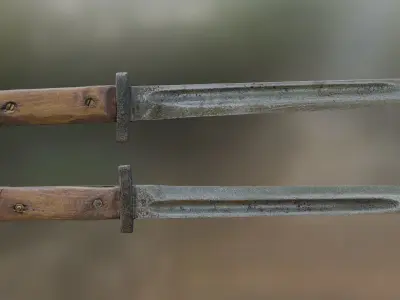 Bayonet Knife Germany World War II Low-poly 3D model