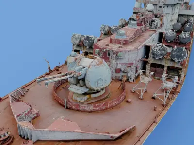 Cruiser Ukraina Ukraine - copy of Moskva Moskow ship - real scan 3D model