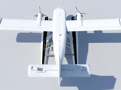 DHC-6 Twin Otter Floats Static Low Poly  Low-poly 3D model