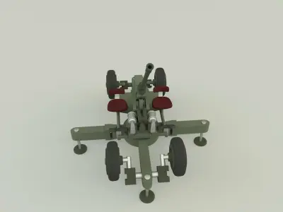 Bofors 40mm gun 3D model
