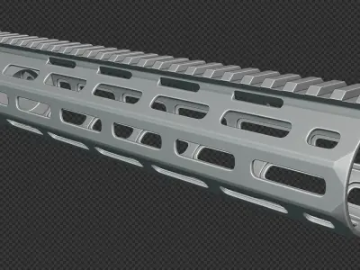 AR-15 KAC URX4 1075Inch M-LOK Handguard Low-poly 3D model