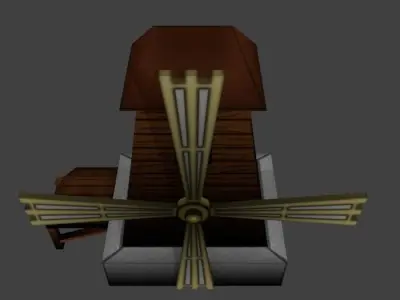 Cartoon Medieval Windmill Low-poly 3D model