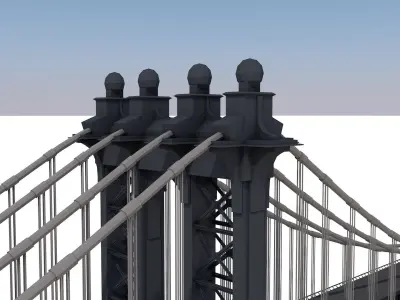 Manhattan Bridge Low-poly 3D model