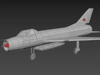 su-7 jet Low-poly 3D model