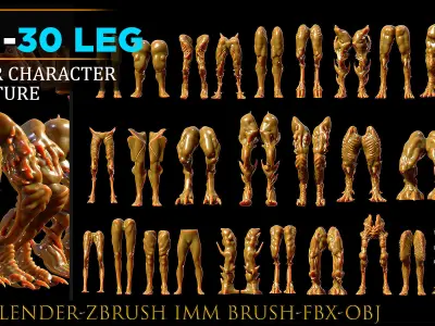 Legs-30 Leg-Alien Anatomy-Animal Anatomy-Human-Zombie-Vol 02 3D model