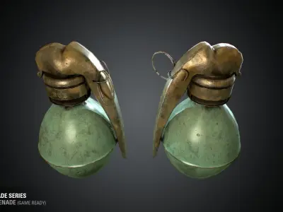 M1 French Grenade - WWI Grenade Series Game Ready Low-poly 3D model