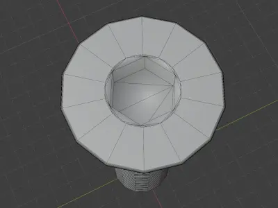 3D Low Poly Rusted Countersunk Bolt Baked Low-poly 3D model