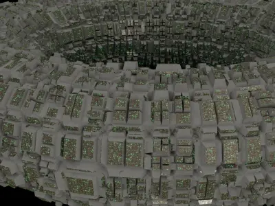 Ufo 3D model ring flying in sky 3D model