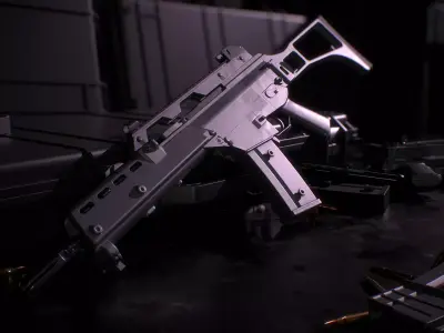 HK G36K Low-poly 3D model