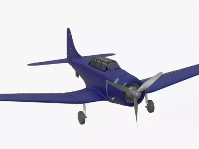 realistic propeller plane 3D model