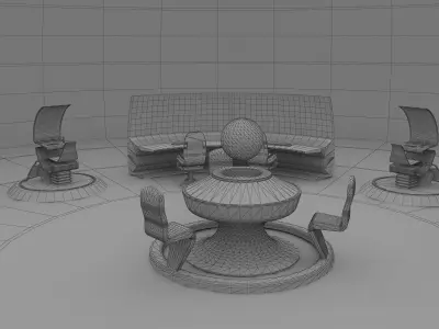 SCI FI FUTURISTIC COMMAND CENTER 3D Low-poly 3D model