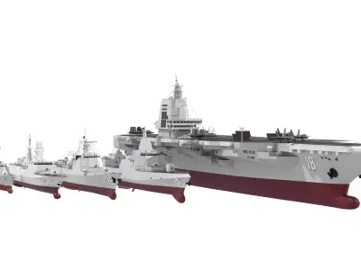 China  003 Fujian aircraft carrier  destroyer frigate package 3D model