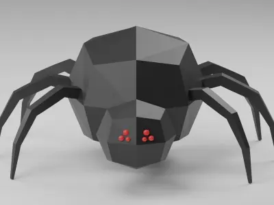 Low-Poly Rigged Spider - IK Rig Low-poly 3D model