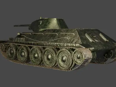 USSR T34 tank Low-poly 3D model