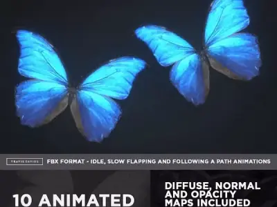 10 Animated Butterflies - FREE Free 3D model