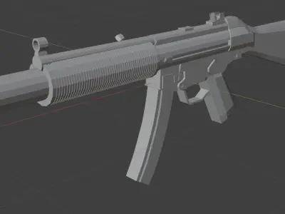 low poly sub d redy mp5 3D model