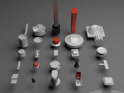 Controls buttons switch trim trigger paddle aircraft 3D model