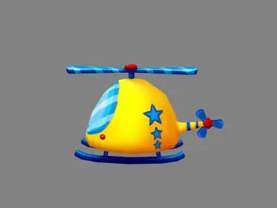 Cartoon helicopter toy Low-poly 3D model