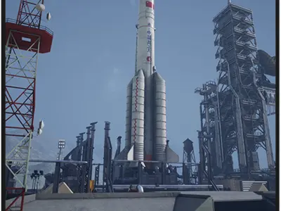 Chinese Rocket Launch  220 Assets Low-poly 3D model