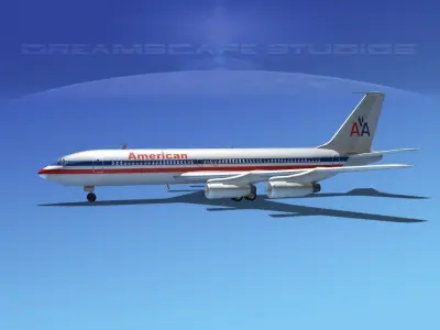 Boeing 707 American Airlines 2 3D model