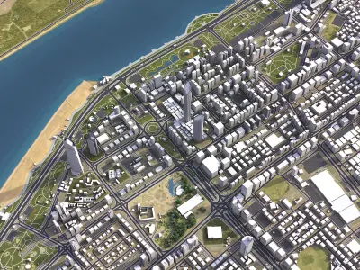 Abu Dhabi Low-poly 3D model