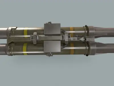 Missile Launcher BGM-71D TOW-2 X2 3D model