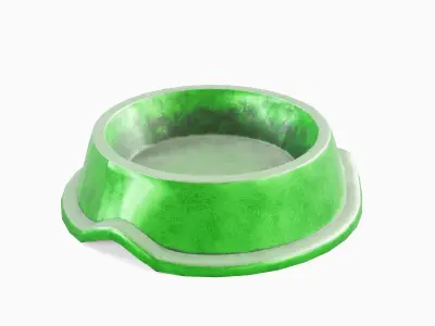 Metal Dog Bowl 03 Low-poly 3D model