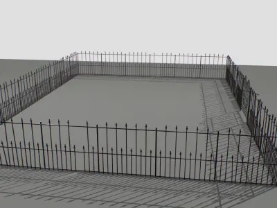 Railing Fence pack 1 Low-poly 3D model