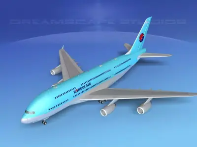  Airbus A380-800 Korean Air 3D model