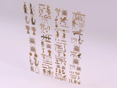 Egyptian Symbols - 009 Low-poly 3D model