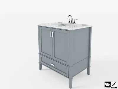 Contemporary Bath Vanity Free 3D model