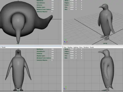 Penguin Low-poly 3D model