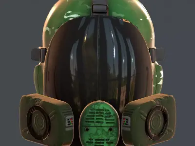 Gas mask helmet 3d model scifi Low-poly  Low-poly 3D model 548
