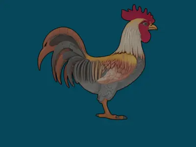 Cartoon big cock Low-poly 3D model