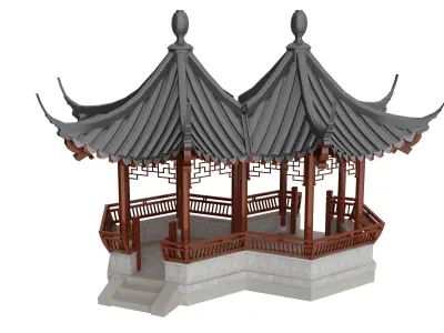 gazebo Low-poly 3D model
