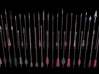 Medieval Arrows Pack - 44 Assets Low-poly 3D model