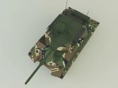 Sherman II model military tank 3D model