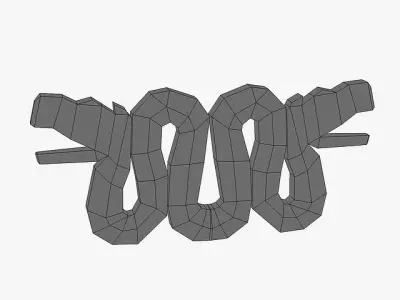 Ancient stone serpent 3D print model