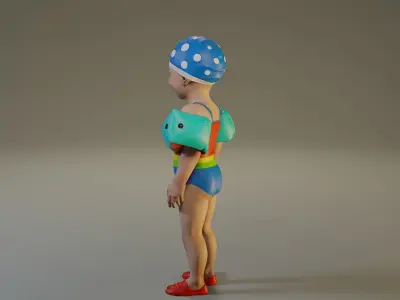 SwwimmingPool Child Female ACC0203001 Low-poly 3D model