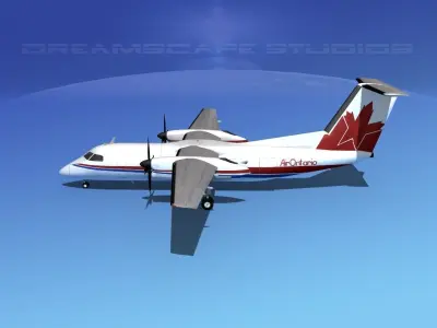 Dehaviland DHC-8 100 Air Ontario 3D model
