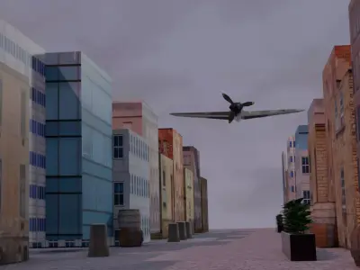 Military Plane Animation  Low-poly 3D model