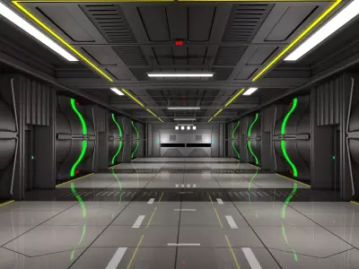 Sci Fi Futuristic Corridor 3D model buy