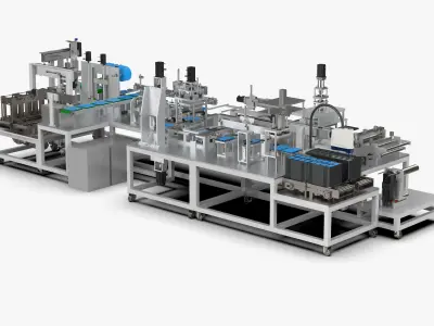 Automatic Lithium Battery Corner Sealing Machine 3D model