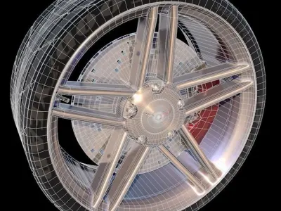 C6 Corvette Wheel and Rim Free low-poly 3D model