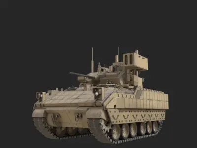 3 coatings of USA M6 Bardley Tracked anti-aircraft vehicle Low-poly 3D model