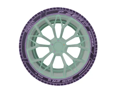 Carbon Fiber Hypercar Performance Wheel Free 3D model