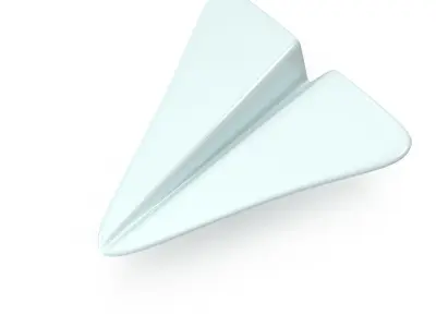 Paper Plane Cartoon Low-poly 3D model
