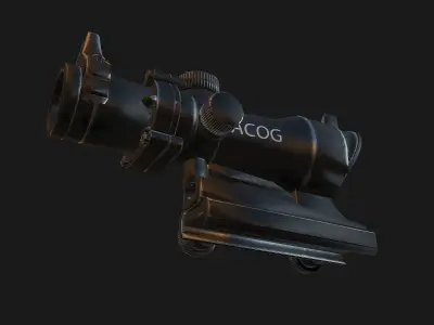  optical sight ACOG Low-poly 3D model