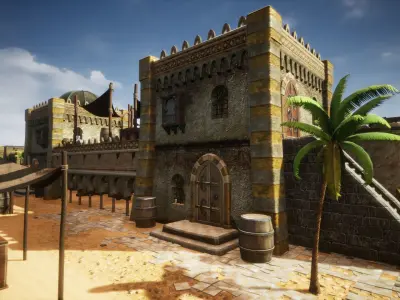 Desert Oasis 3 Unreal Engine Low-poly 3D model